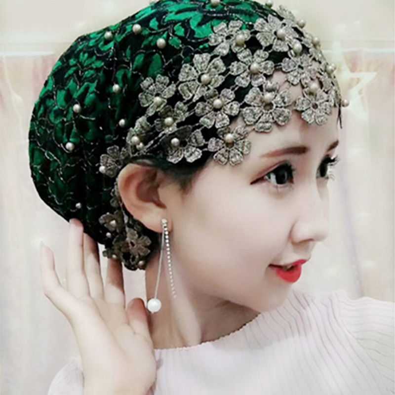 2022 New design Hair Accessories Lady Big Flower India Women Hijabs Muslim Islamic Turban Hat