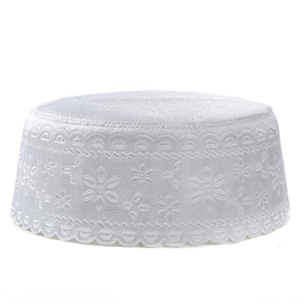 Wholesale Mesh Dome Embroidered Crochet Stylish Muslim Prayer Cap  Malaysia  Arabic Dubai Indonesia White Hat For Men Net