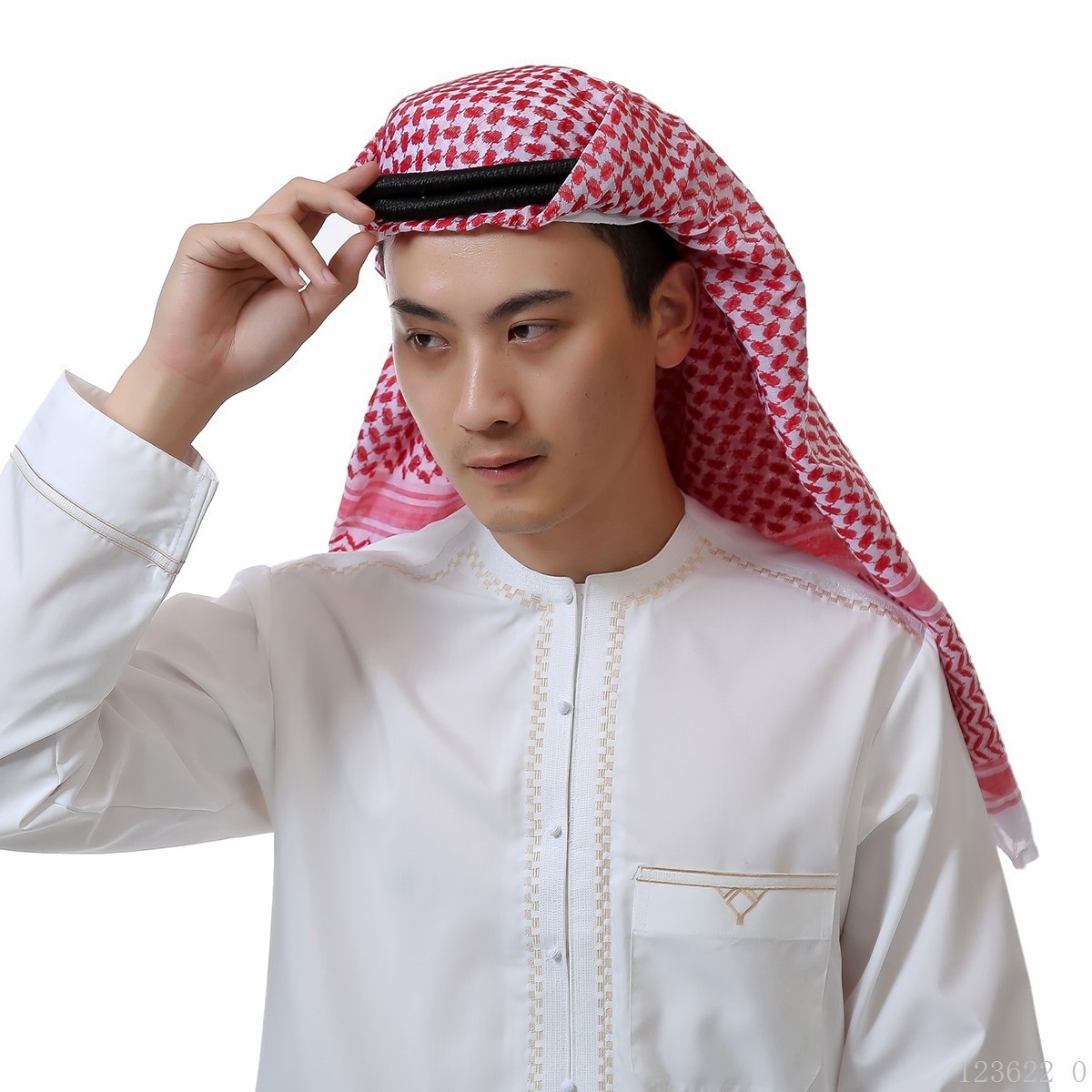 2022 Classic Middle Eastern para hijab Arabic Head Cover Kuwait Scarf Palestine Hatta Turban customize muslim man scarf