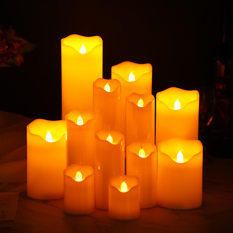 MZ 3D flameless ivory real wax candles battery operated flickering candles with remote and timer