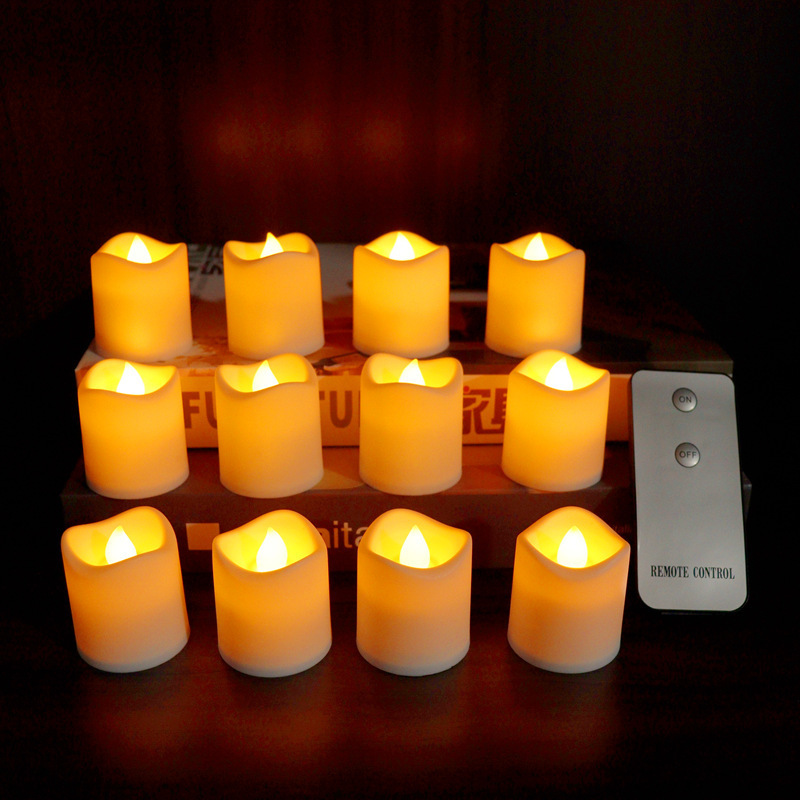 2024 Flameless LED waved Candles Flickering Tealight Candles with remote for Weeding Christmas Halloween Home Decor