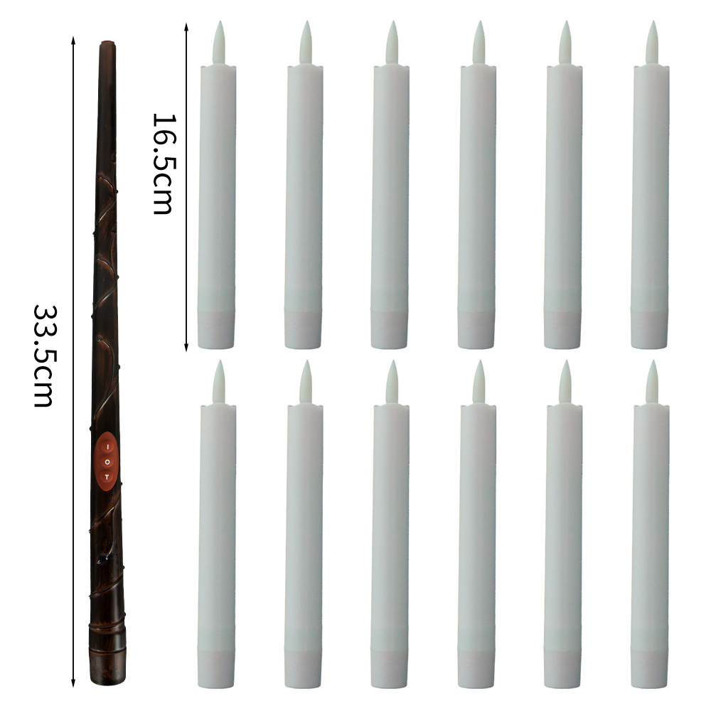 MZ factory wholesale12Pcs Flameless Candles with Magic Wand Remote halloween floating candles with remote