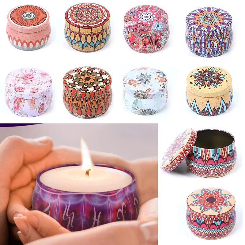 MZ Christmas 2023 Wholesale Luxury Gifts Metal Aroma Tins Jar Candle Natural Soy Wax Scented Candles for home decor