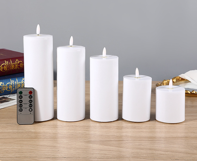 White plastic LED  flameless bullet Candles Flickering battery powered candles for the wedding Home Decor