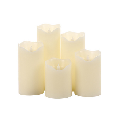 MZ 3D flameless ivory real wax candles battery operated flickering candles with remote and timer