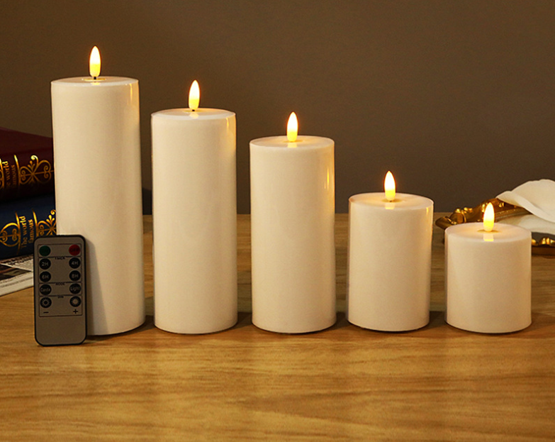 White plastic LED  flameless bullet Candles Flickering battery powered candles for the wedding Home Decor