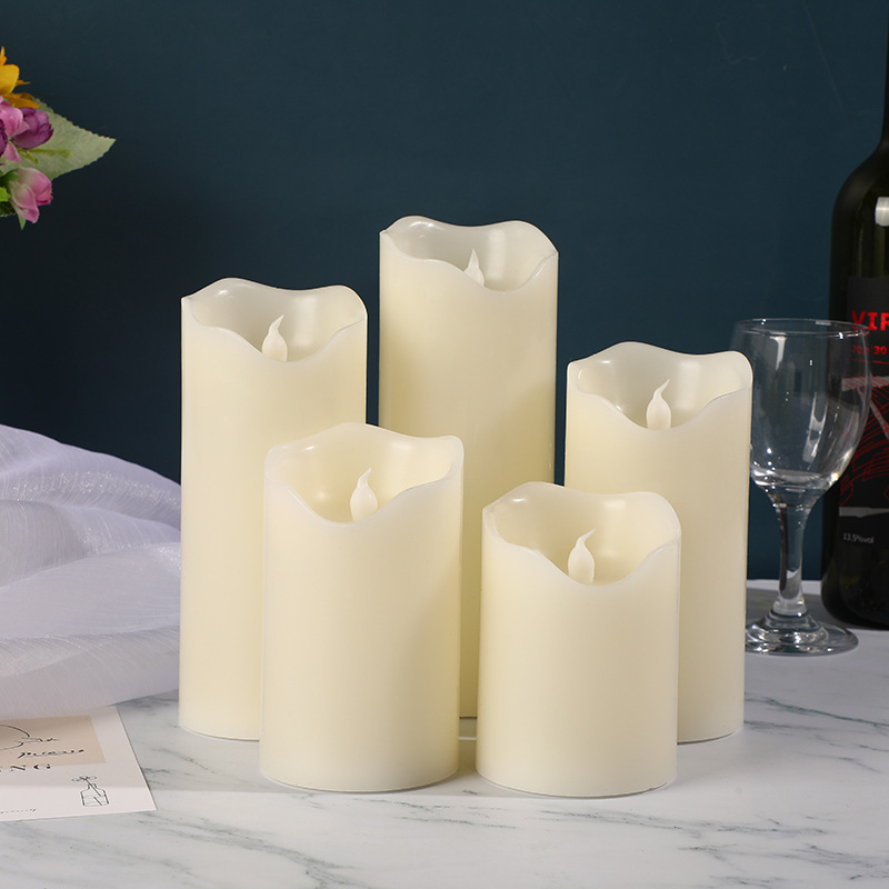 MZ 3D flameless ivory real wax candles battery operated flickering candles with remote and timer