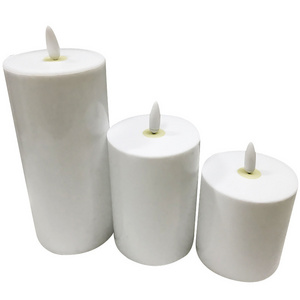 White plastic LED  flameless bullet Candles Flickering battery powered candles for the wedding Home Decor