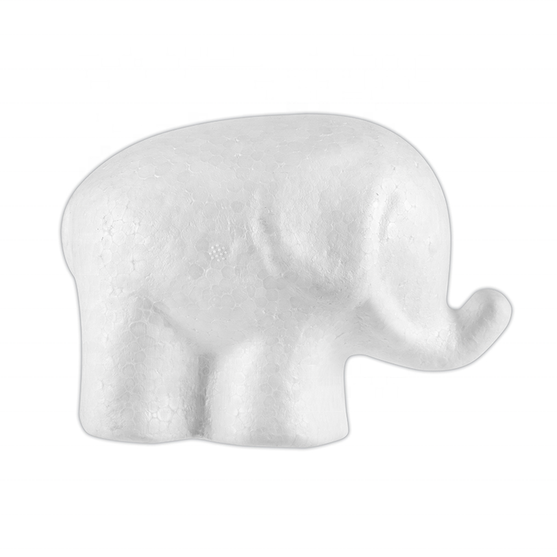 Expanded Polystyrene Resin Foam Crafts Styrofoam Craft Elephant shape Polyfoam  animals for Children diy