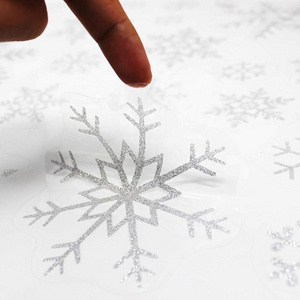 80 Pcs Glitter Snowflakes Window Wall Peel & Stick Decals Holiday Winter Christmas Home Decorations Snow White Stickers