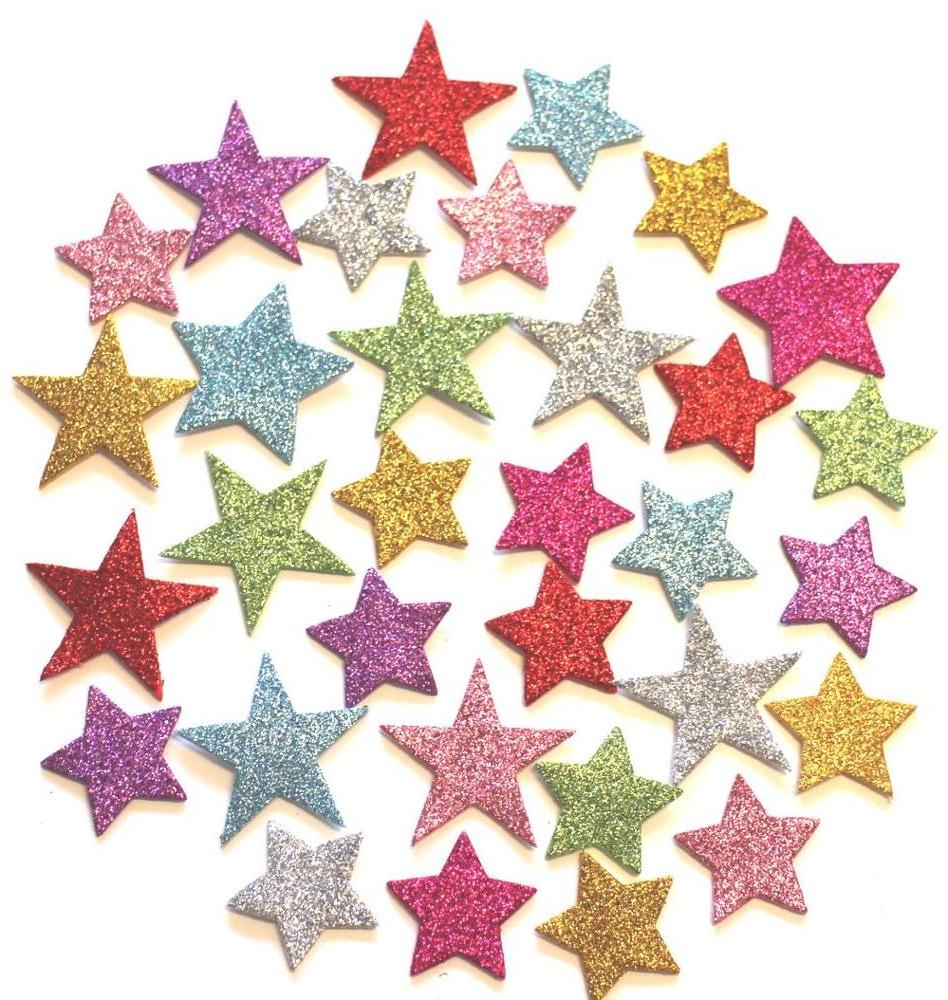 EVA Foam Glitter Stars Self Adhesive Foam Shapes Craft Star Sticker Colours 100