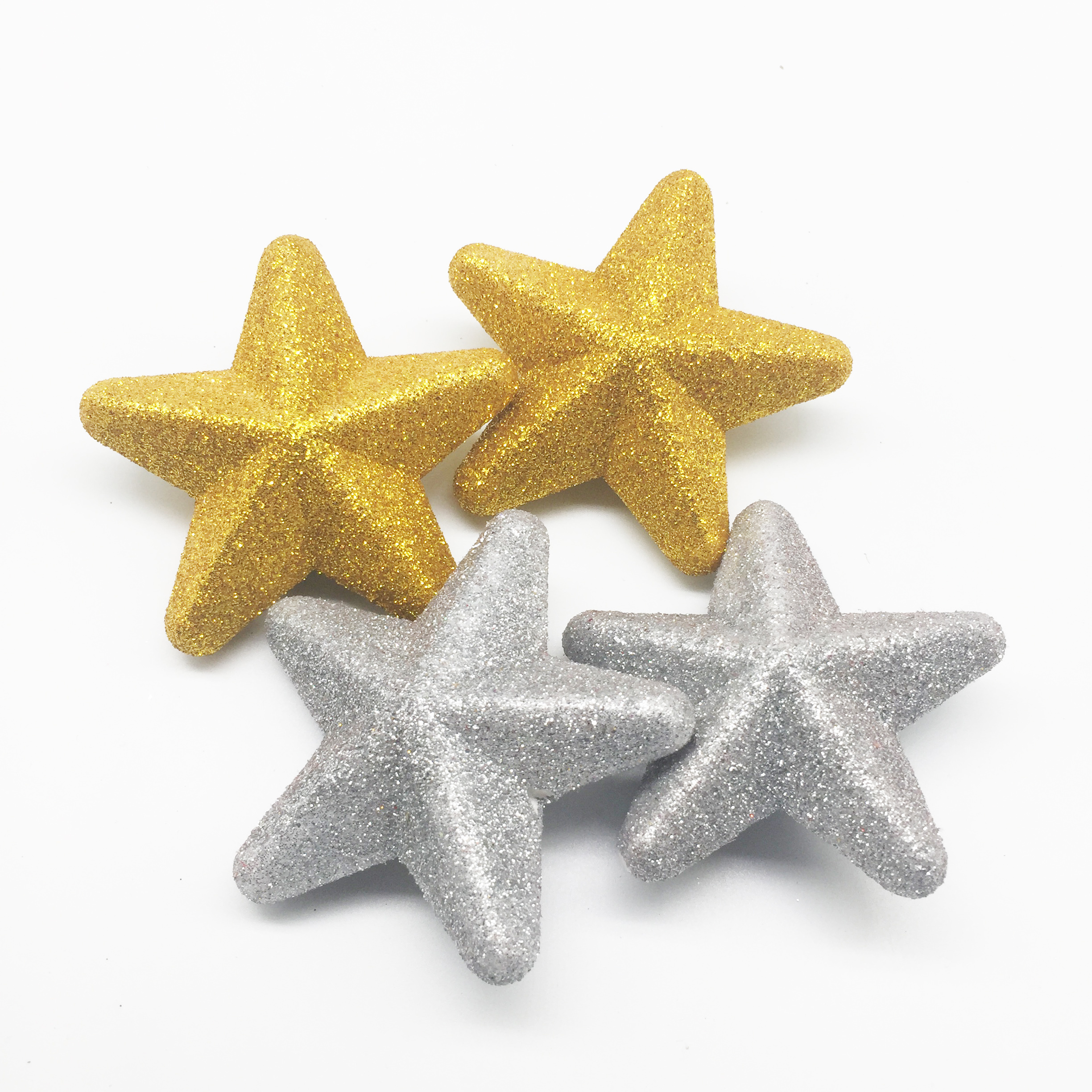 Craft Waterproof Polystyrene Diy And Decorative EPS in Styrofoam Silver Glitter Foam Star Decoration