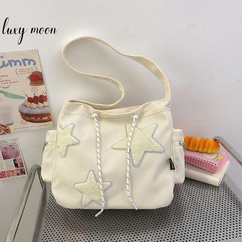 Cute Casual Women's Spring Star Corduroy Cute Tote Bag Messenger Bag Handbag NE1221