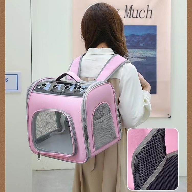 Wholesale New Solid Color Pet Bag Casual Trend Dog Bag Large Capacity Breathable Cat Backpack NE1166