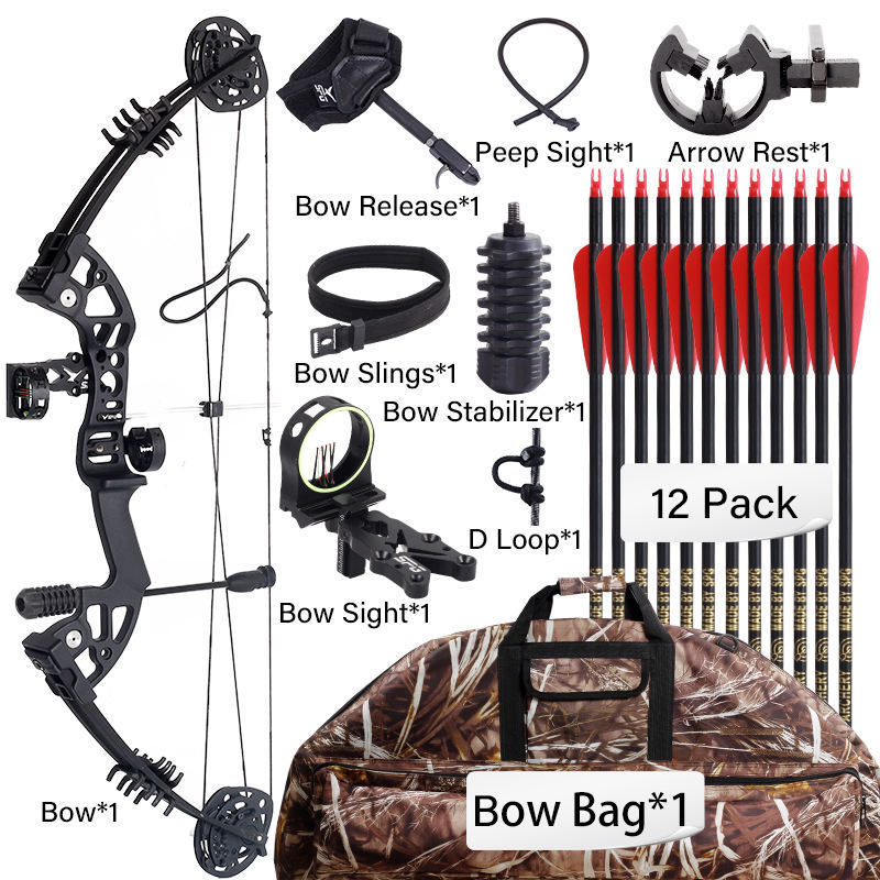 Compound Bow and Arrow Set Professional Hunting Archery Target Stabilizer Sight Release Archer Triangle Composite Bow Equipment