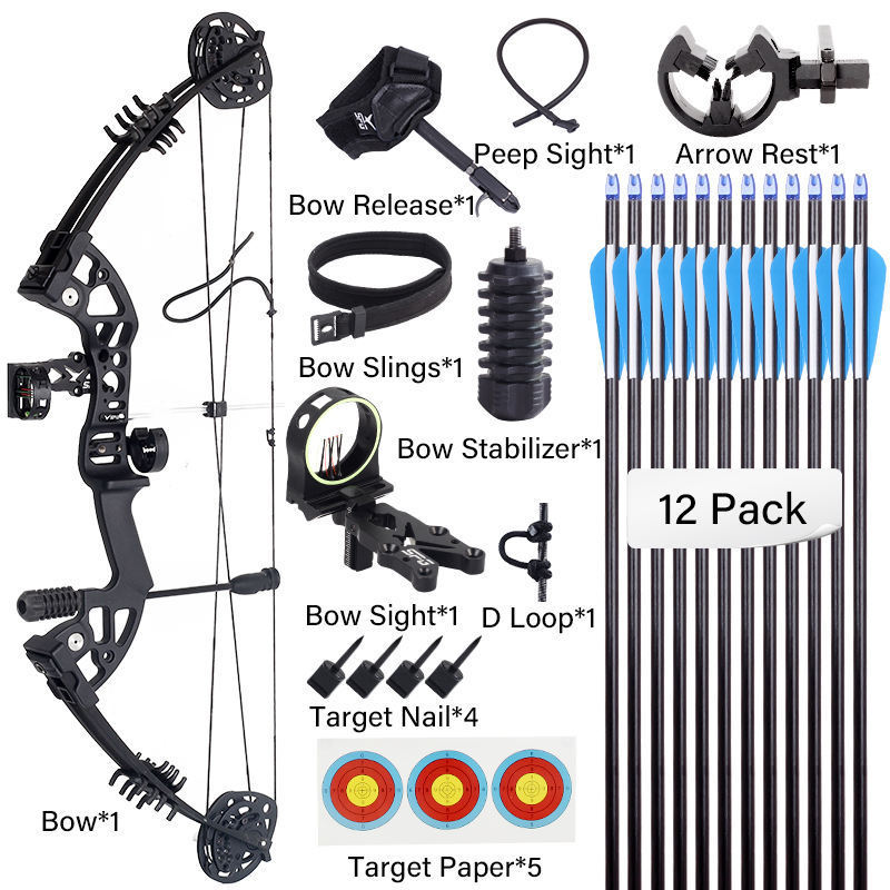 Compound Bow and Arrow Set Professional Hunting Archery Target Stabilizer Sight Release Archer Triangle Composite Bow Equipment