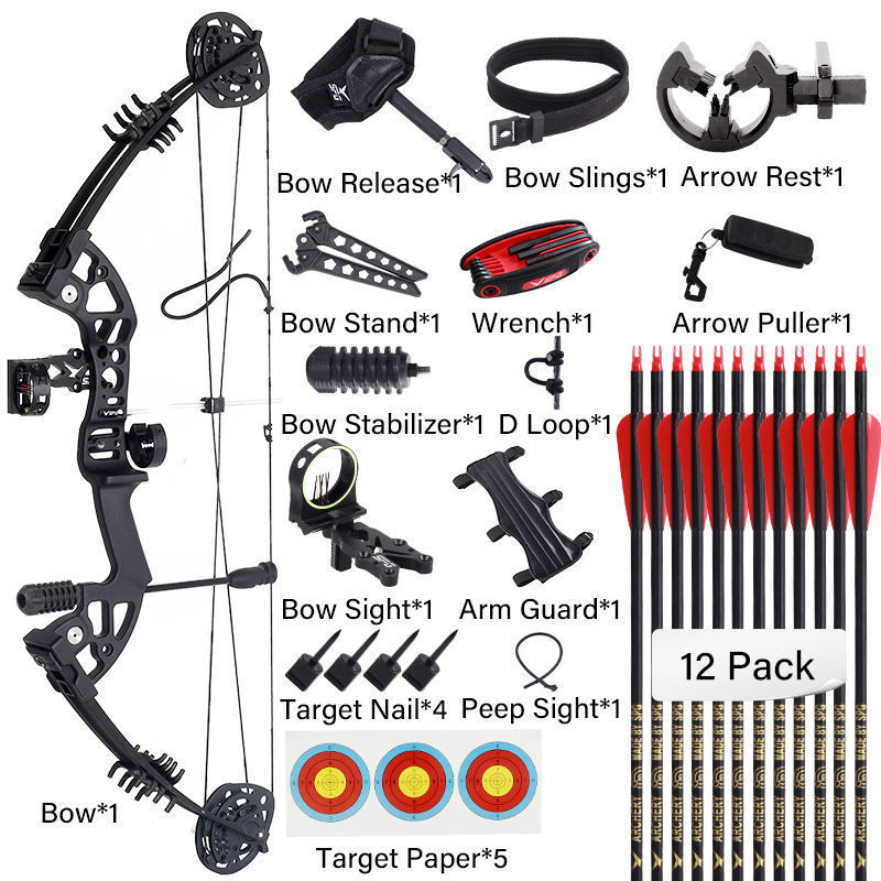 Compound Bow and Arrow Set Professional Hunting Archery Target Stabilizer Sight Release Archer Triangle Composite Bow Equipment