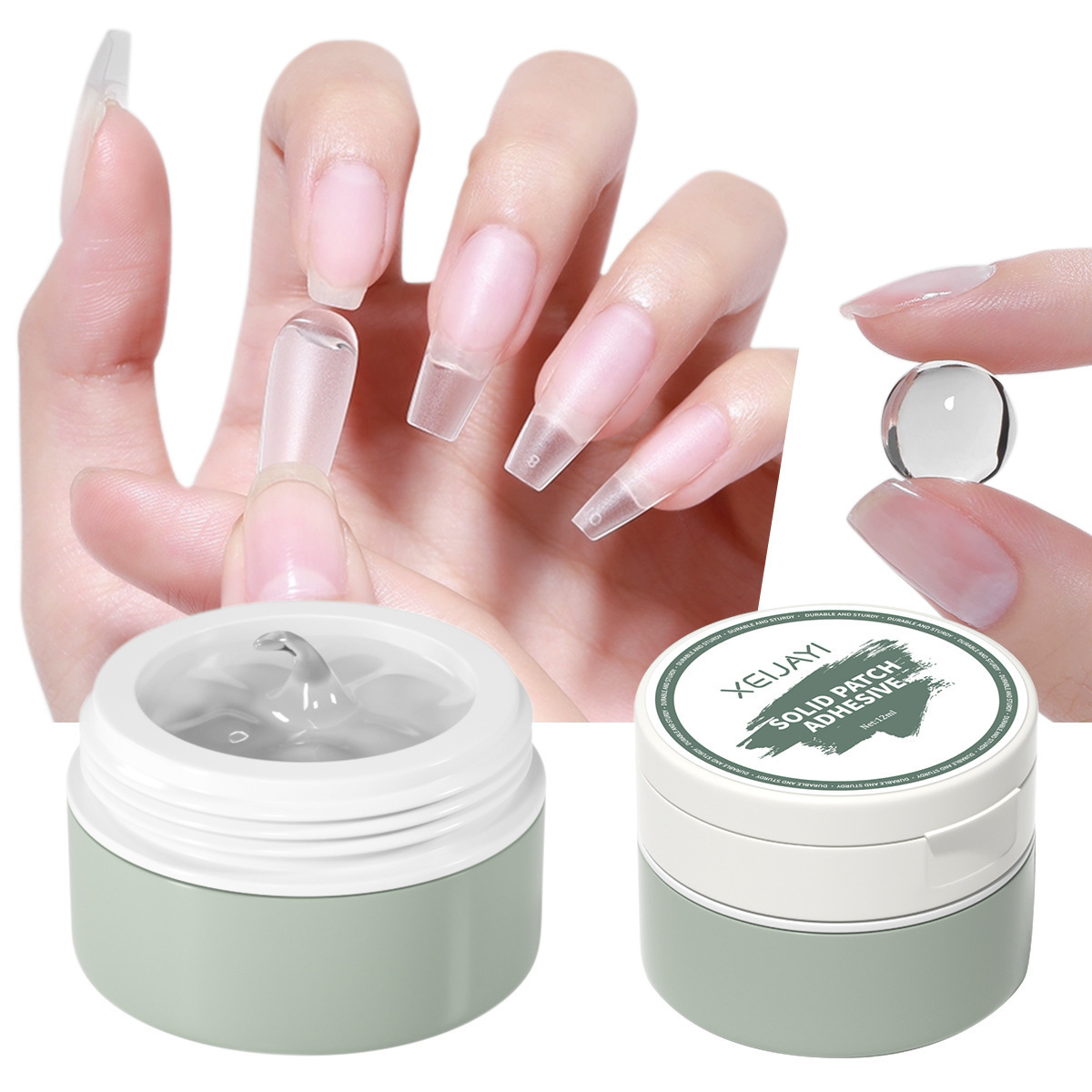 Hotsale Strong Sticky Nail Glue For Press On Nails Solid UV Glue Clear Solid Tip gel Bulk For Wearing Manicures Nail Plate