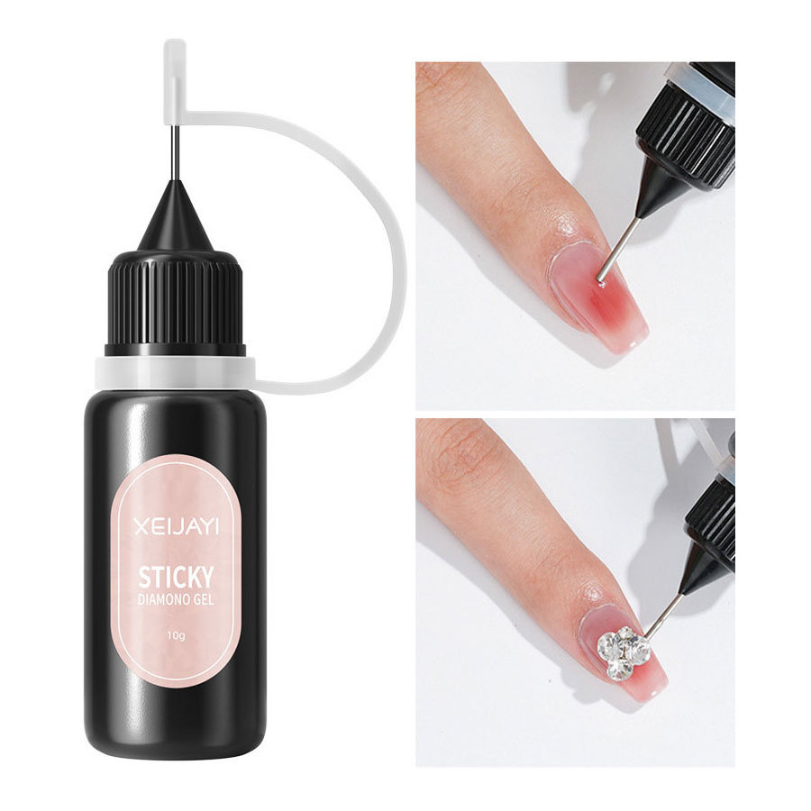 XEIJAYI 10g/Box Nail Gem Rhinestone Diamond Glue Nail Art Sticky Gel For Rhinestone Jewelry Decorations Nail Glue