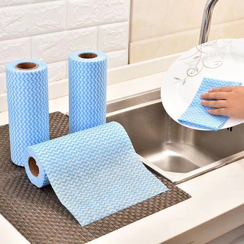 Direct Selling Wavy Grain Disposable Dish Cloth Absorb Water Oil Non Woven Disposable Cleaning Cloth