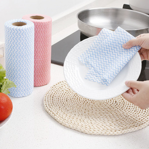 Direct Selling Wavy Grain Disposable Dish Cloth Absorb Water Oil Non Woven Disposable Cleaning Cloth