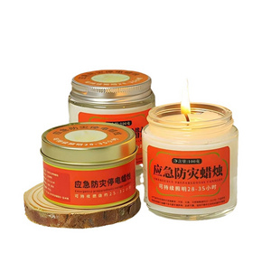 Custom Private Label Emergency Tin Candle 100g 200g Long Burning Time 25-32 Hours Outdoor Emergency Jar Candle