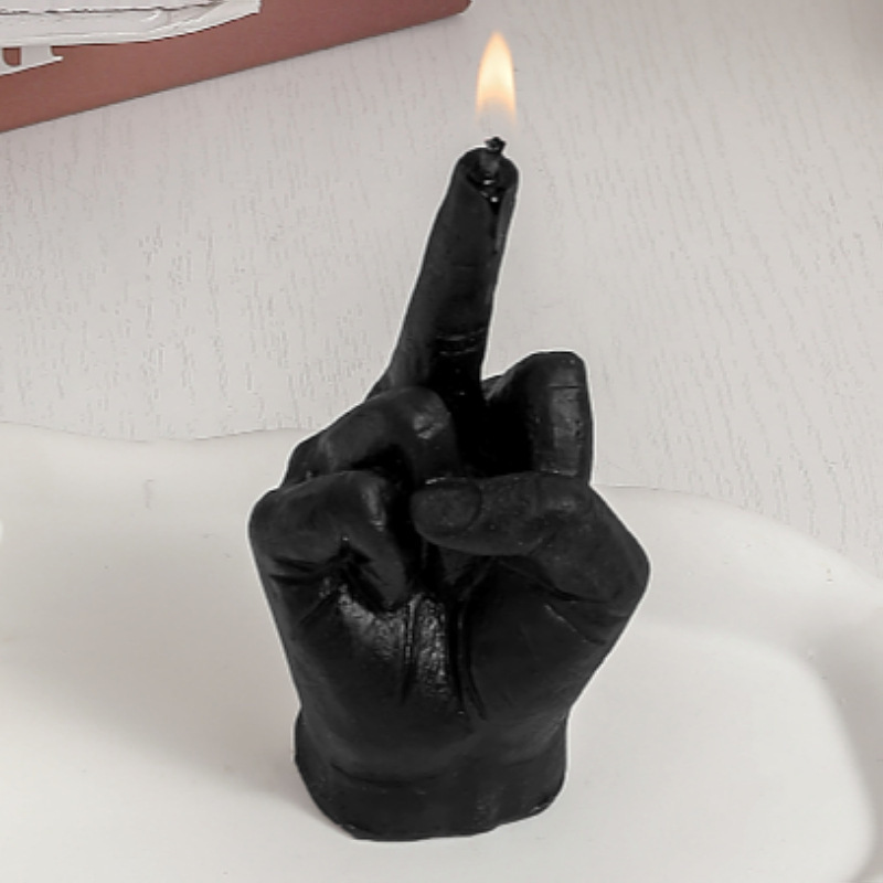 Wholesale Finger Shape Middle Finger Candle Creative Funny Contempt  Gesture Aroma Candle