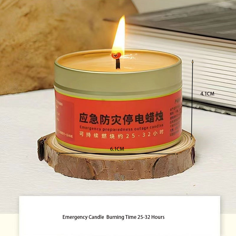 Wholesale Tin Emergency Candle Burning Time 24 Hour Smokeless Rainproof Glass Jar Emergency Candle