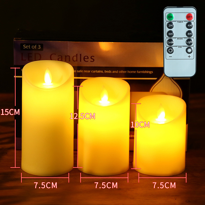 Wholesale Flickering Flameless Candle with Remote For Christmas Church Votive Outdoor Waterproof Pillar Ivory Candles Light