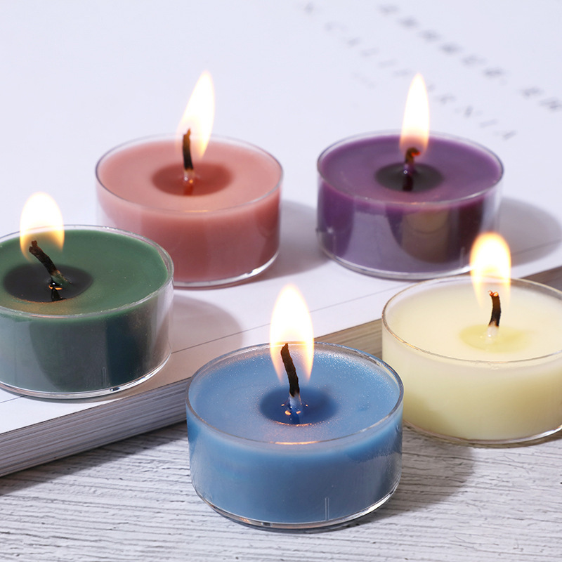 New 4 PCS Small Round Tea Light Scented Candle Smokeless Romantic For Birthday Wedding Decor Tea Light Scent Candle