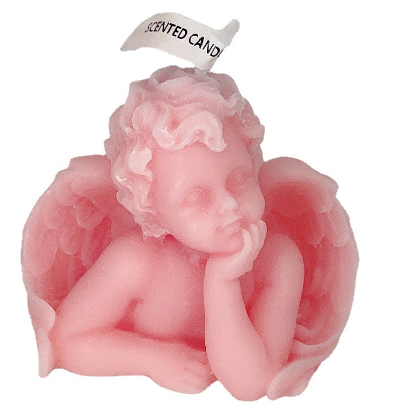 Wholesale Cheek Holding Angel Novelty Candle Plant Wax Cute Little Angel Create Scented Candle For Wedding Festival Gift