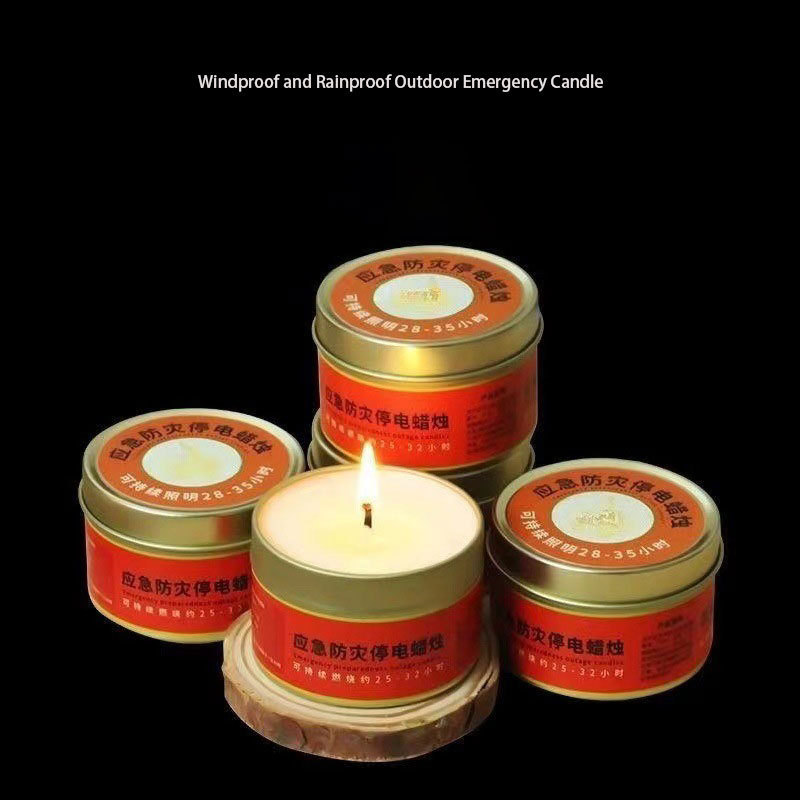 Wholesale Tin Emergency Candle Burning Time 24 Hour Smokeless Rainproof Glass Jar Emergency Candle