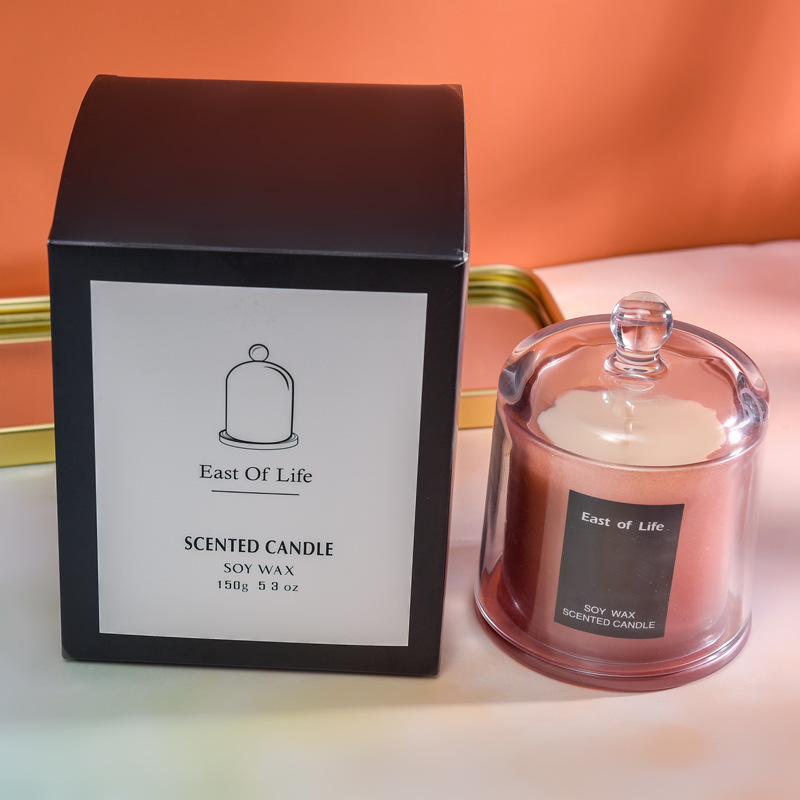 Hot Selling Bell Glass Jar Scented Candle Natural Soy Wax Burning 30 Hour Strong Scent Transparent Aroma Vessel Candle