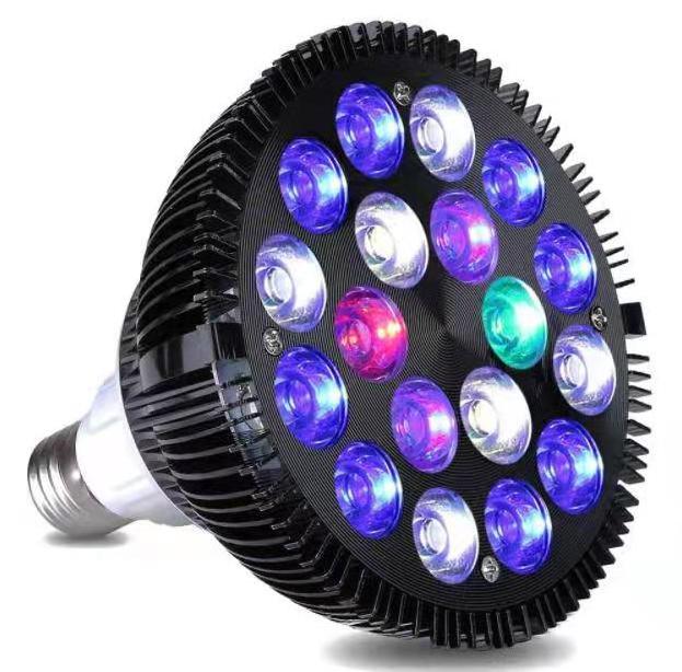 LED Aquarium  Light  Bulb, 18W Refugium Light Aquarium LED Light Fish Tank Bulb with 6 Band Full Spectrum for Coral Reef Sal