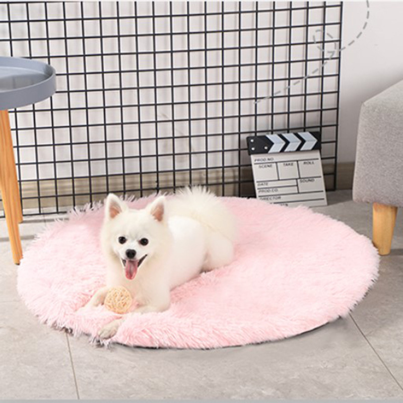 Wholesale All Seasons Soft Pet Bed Warm Dog Mat Round Plush Pad Pet Sleeping Mat Pet Blanket