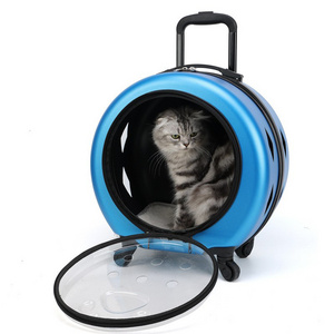 Colorful Portable Pet Trolley Bag Transparent Cat Outing Bag Pet Products Pet Carrier Bag