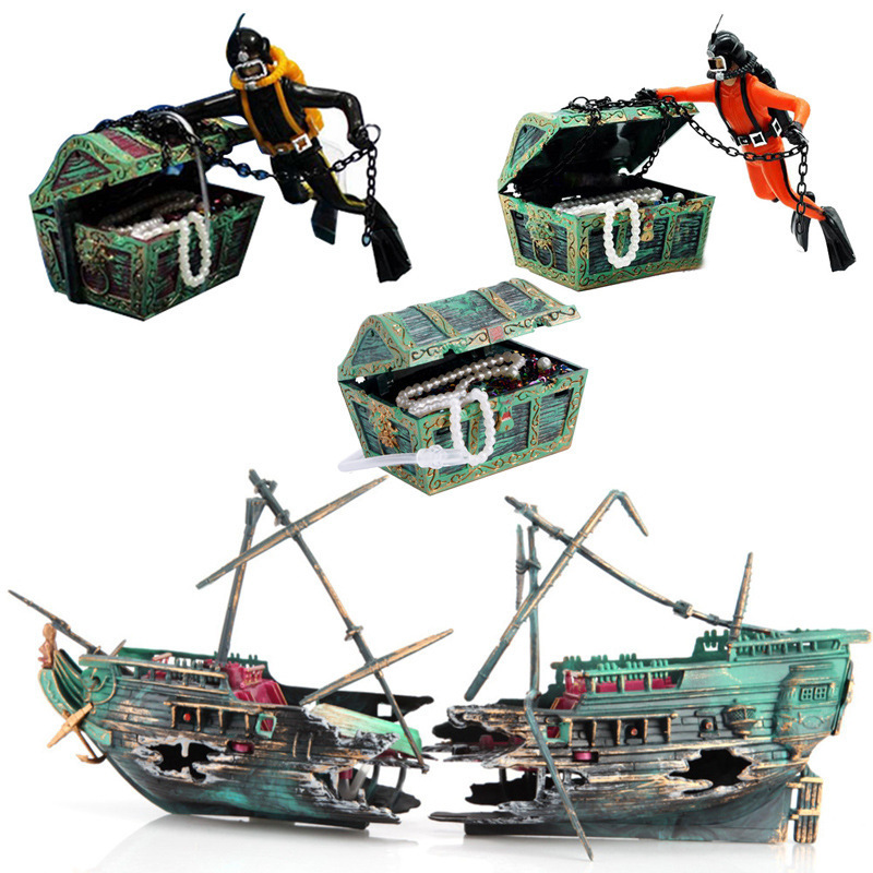 Treasure Hunter Diver Action Figure Fish Tank Ornament Landscape Aquarium Decoration Accessories