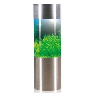 Full Acrylic 360 Cylinder Aquarium Tank w/ Stainless Steel Trim 55 Gallons Tall