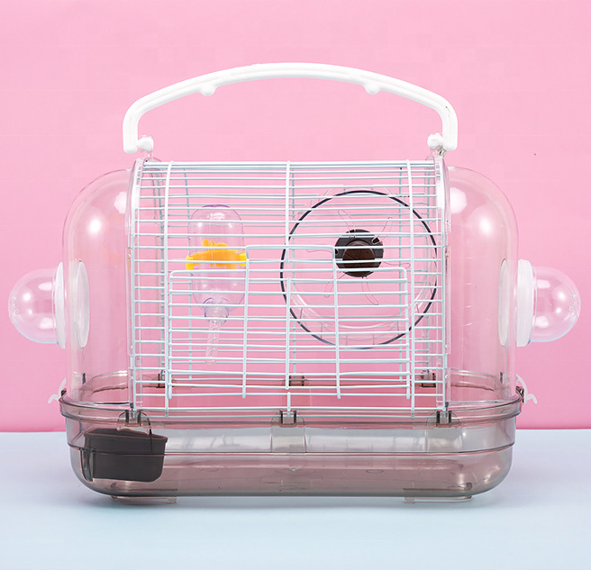 Transparent hamster Portable pet carrier Wholesale Easy to clean hamster cages