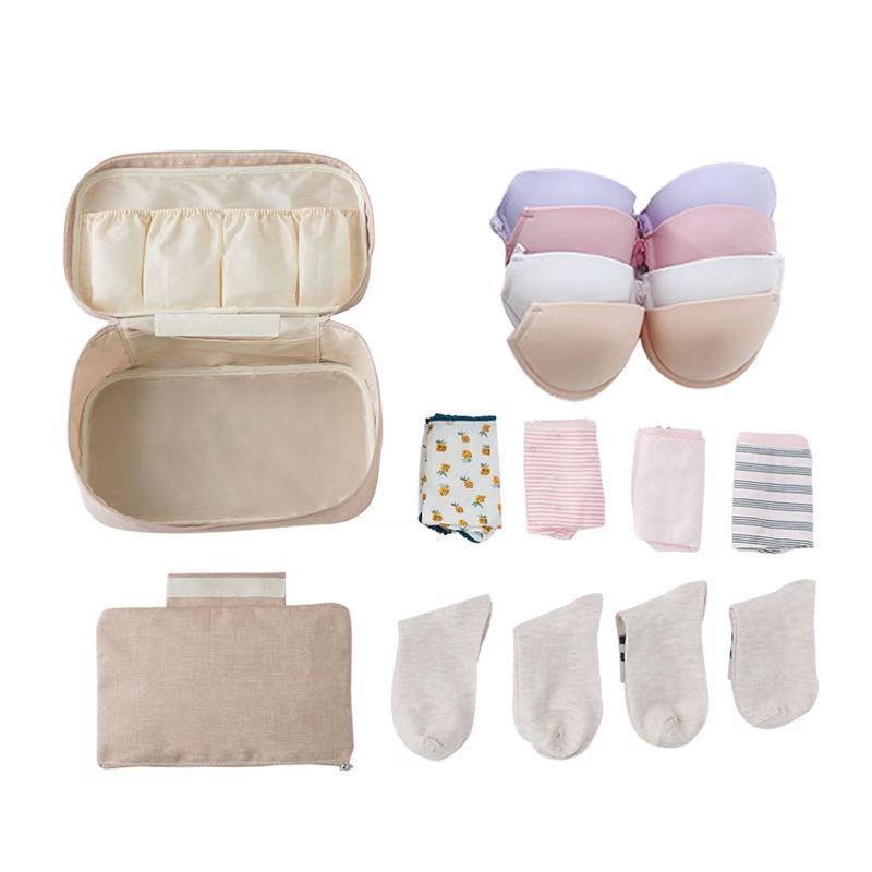 HM-K004 Custom Logo portable bra underwear storage bag organiser organizer Toiletry Organizer Travel Lingerie Pouch