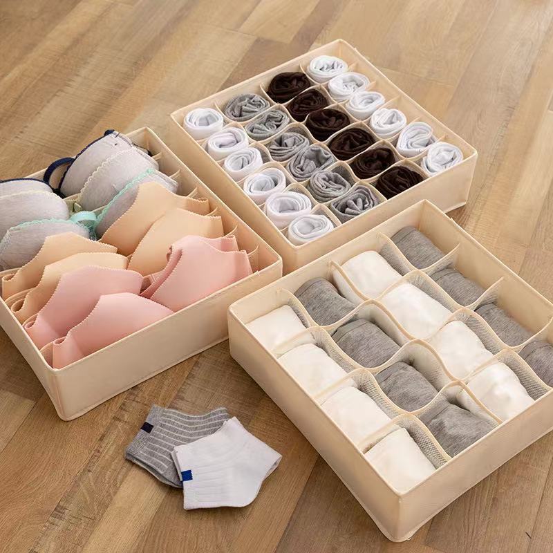 NX-U001 20 Cells Socks Organizer underwear Solid Bottom closet organizer storage box for storing panties undergarment