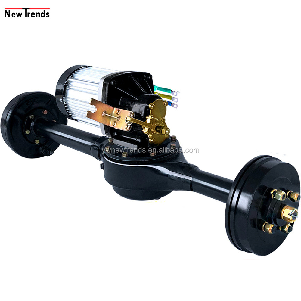 1.5 KW 60V 72V Electric Cars Drum Brake Rear Axle with Brushless Differential Motor