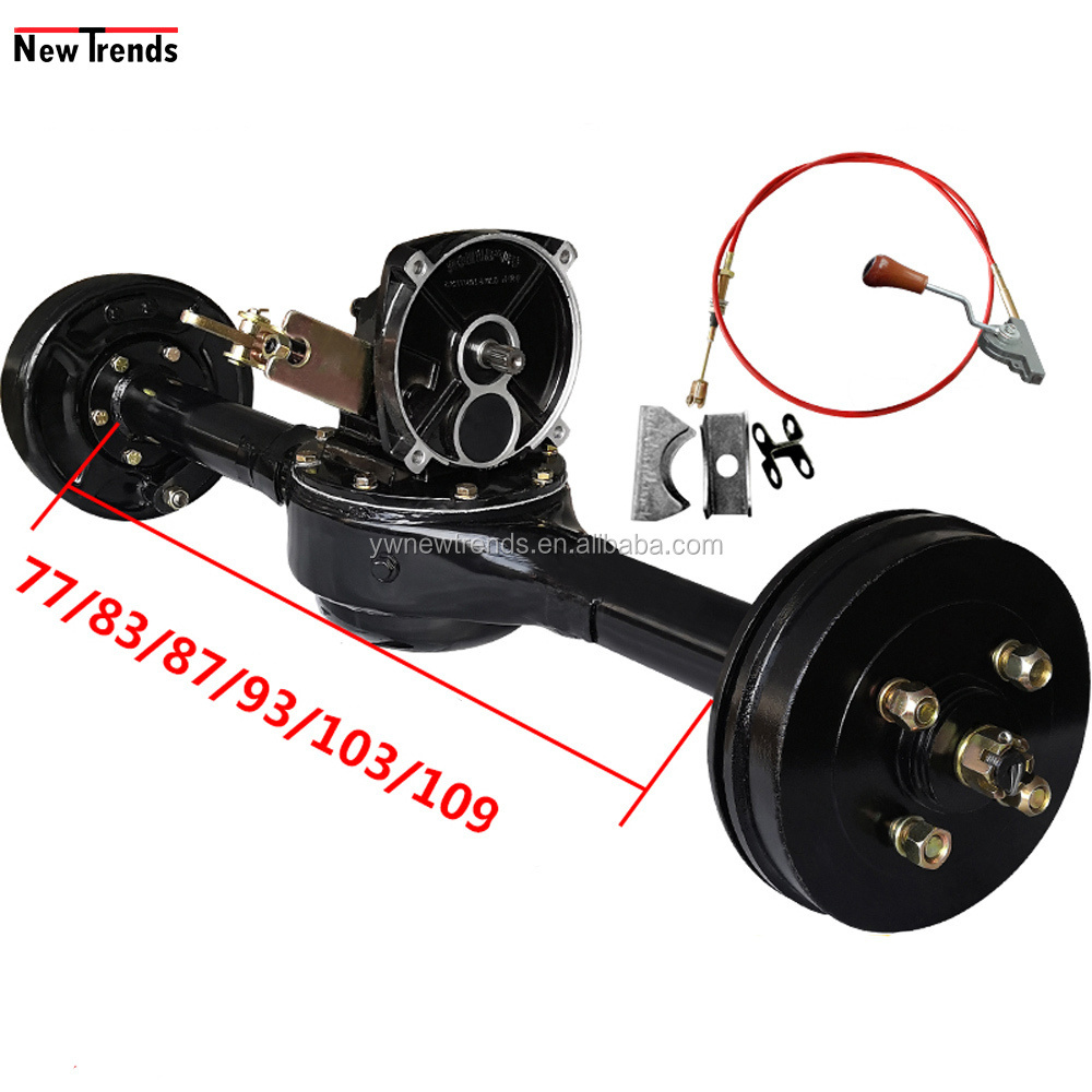 1.5 KW 60V 72V Electric Cars Drum Brake Rear Axle with Brushless Differential Motor