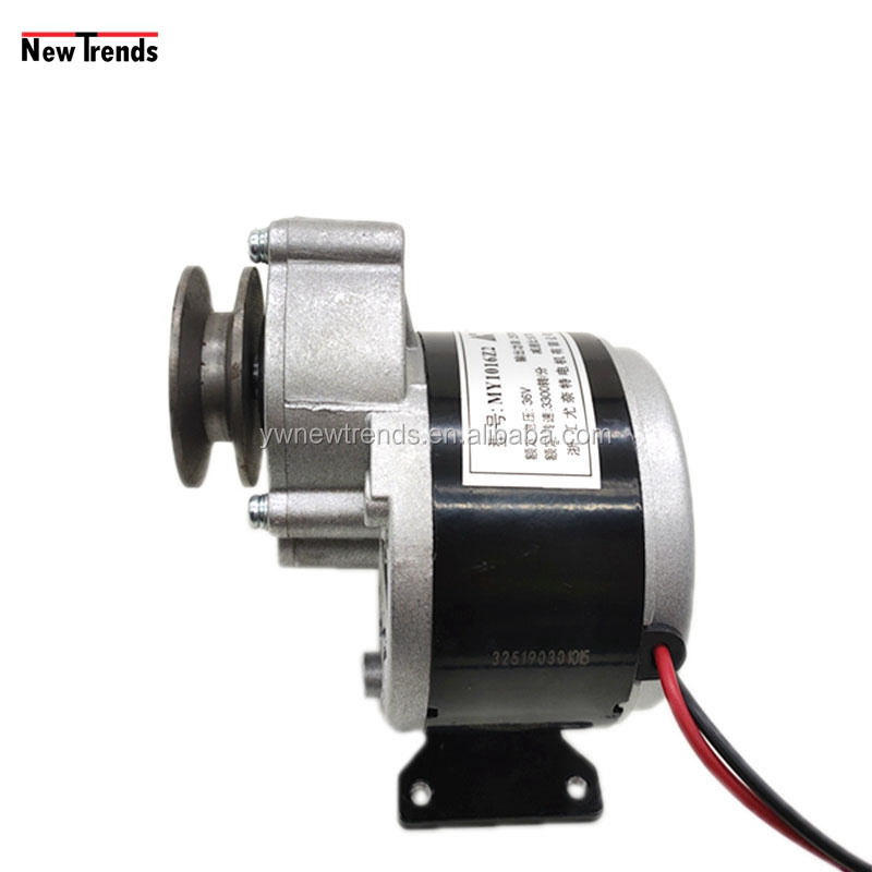 Custom MY1016 Z2 12V/24V/36V 250W Electric Bicycle Bike Scooter planetary Gear DC Brushed Motor With Belt Pulley Bracket