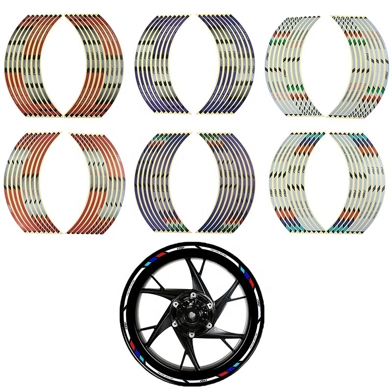 18 Inches Motorcycle Wheel Stickers Under Car Decals Reflective Rim Stripe Tape DIY Wheel Decals Suitable