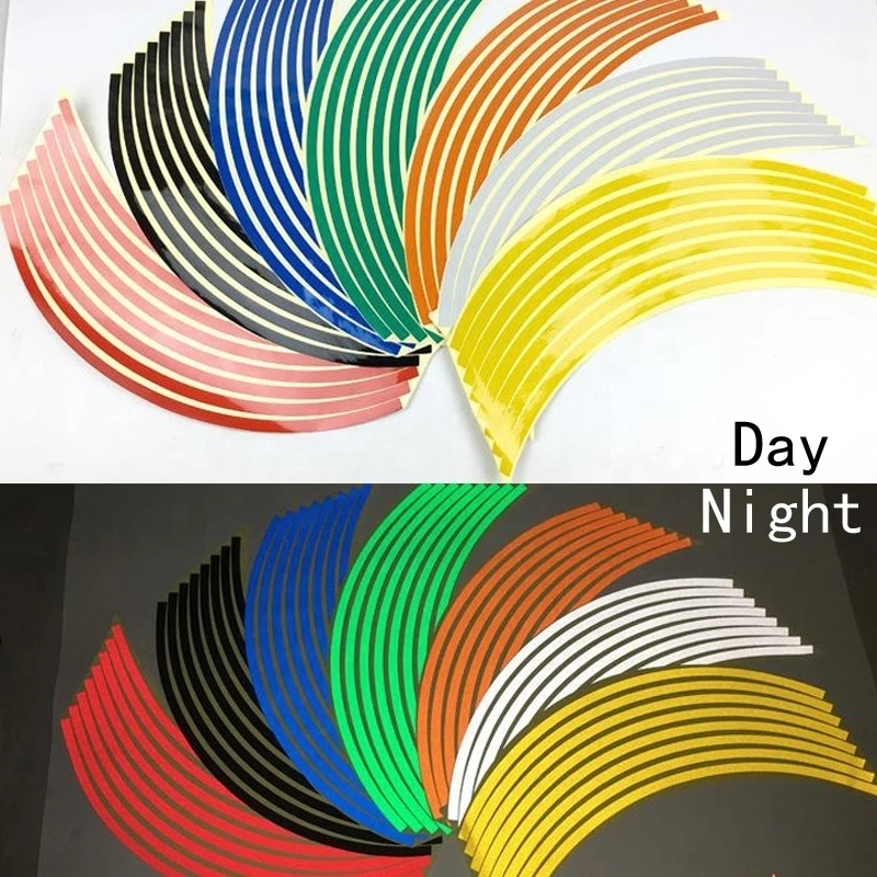 18 Inches Motorcycle Wheel Stickers Under Car Decals Reflective Rim Stripe Tape DIY Wheel Decals Suitable