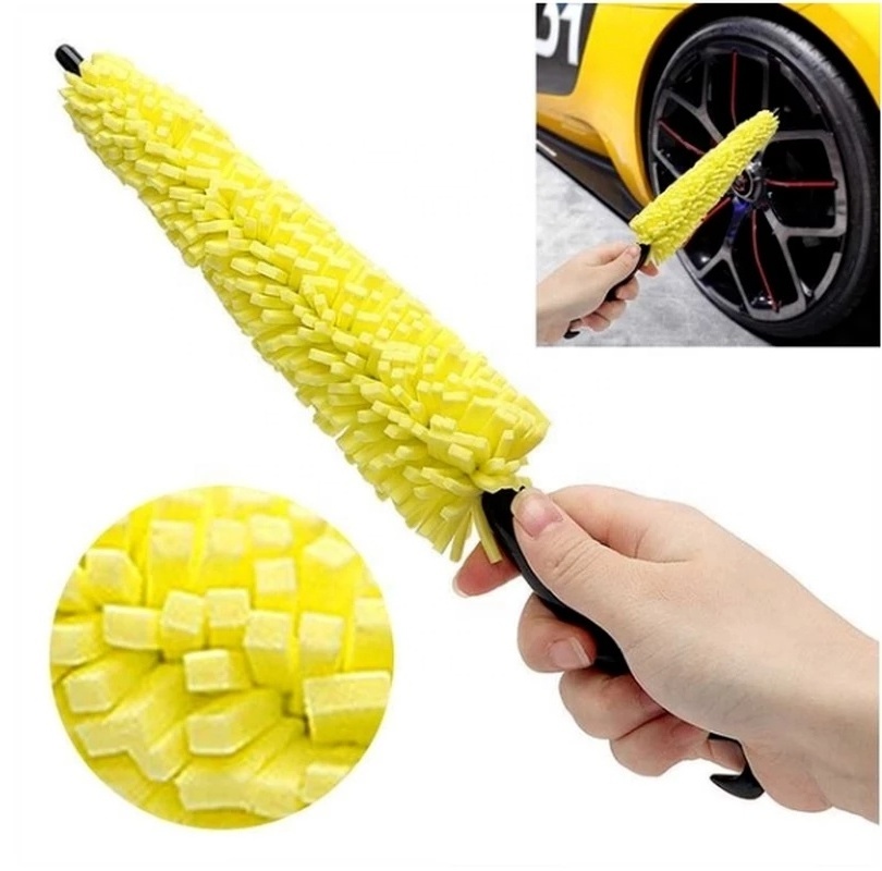 Car Wheel Brush Tire Cleaning Brushes Tools Car Rim Scrubber Cleaner Handle Motorcycle Truck Wheels Car Detailing Brush