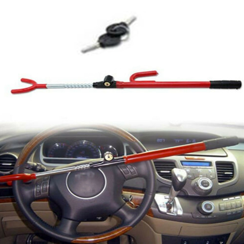 Car Wheel Lock Safety Self-defense U-shaped Retractable Anti Theft Steering Wheel Lock Long Clutch lock