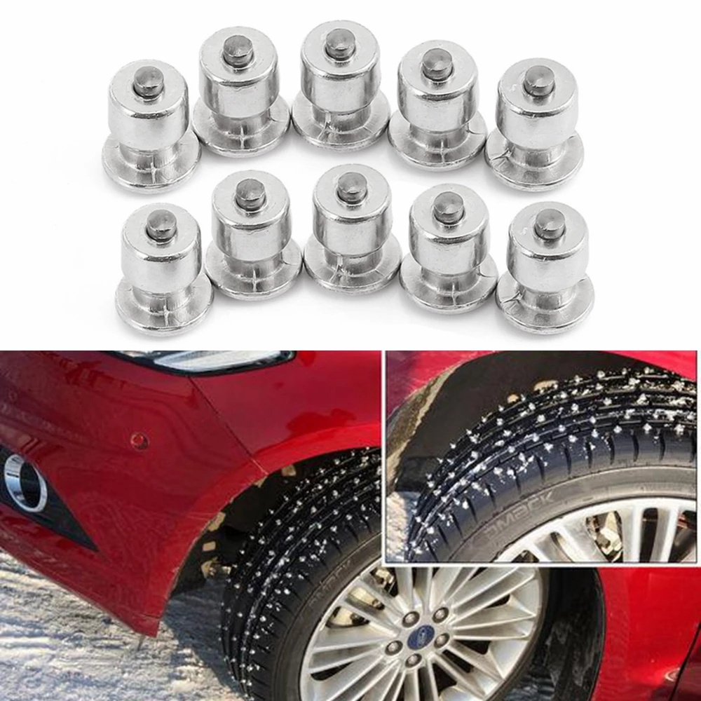 100pcs Winter Wheel Lugs Car Tires Studs Screw Snow Spikes Wheel Tyre Snow Chains Studs For Shoes ATV Car Motorcycle Tire 8x10mm