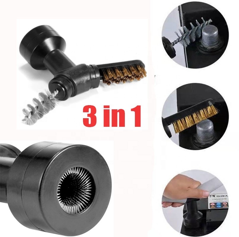 3 IN 1 Steel Wire Brush Car Battery Post Terminal Cleaner Car Wheel Rims Tire Washing Brush Cleaning Tool Dirt Corrosion Brush